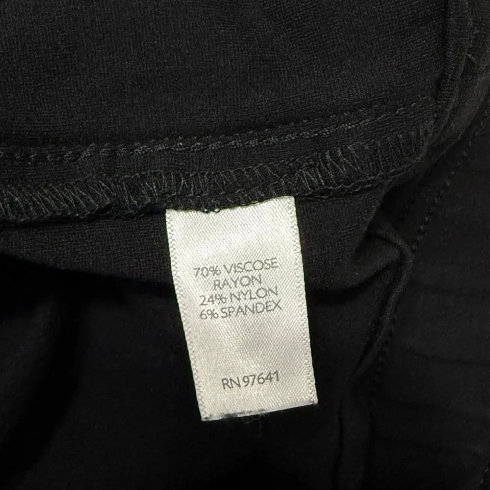 J. Jill Ponte Knit Leggings Black Pant Faux Leather Side Seam Pull On Size M P